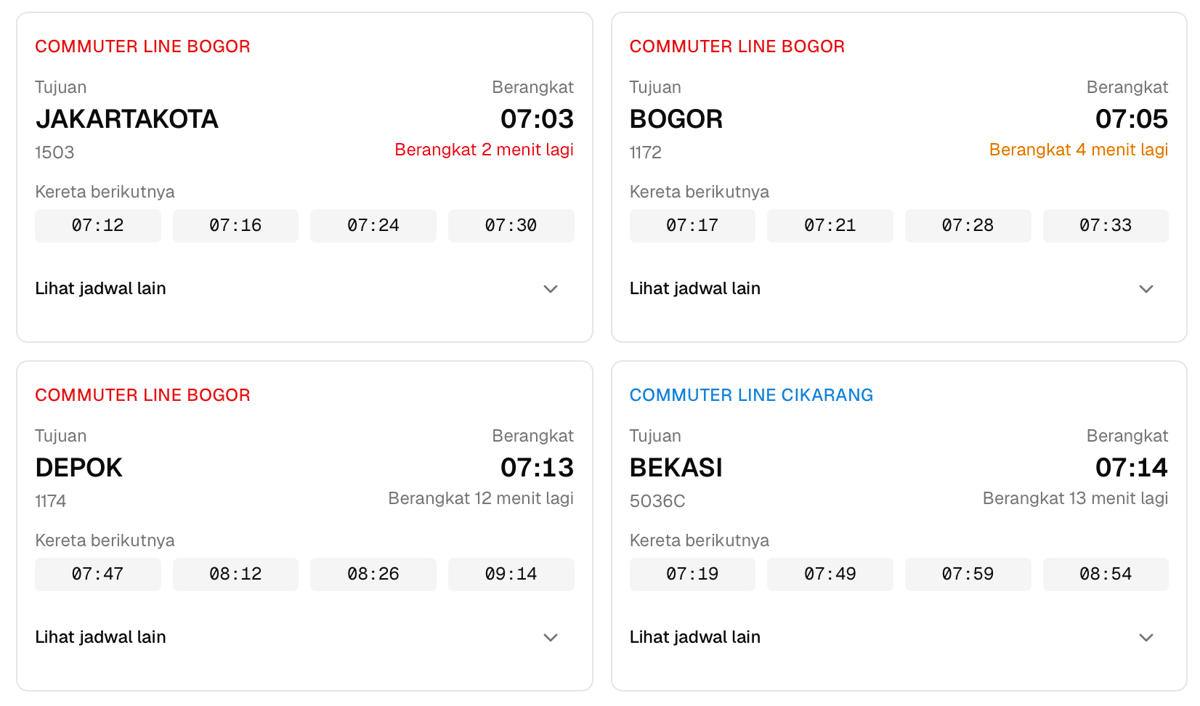 Simpan Rute Stasiun Favorit